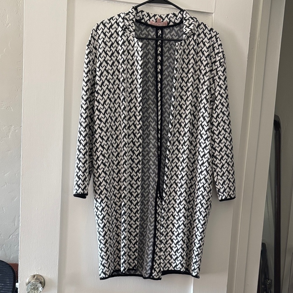 Philosophy Black and White Knit Coat